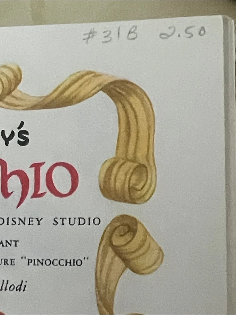 Vintage 1990s Disney Pinocchio Little Golden Book Original 1995 Store Receipt